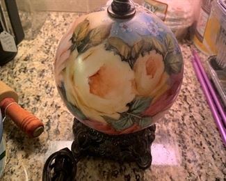 Hand Painted Floral Lamp