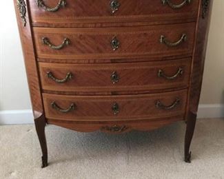 Beautiful Four Drawer Dresser with Stone Top and Inlay Wood https://ctbids.com/#!/description/share/340956