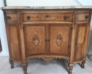 Marble Topped Inlay Wood Buffet
 https://ctbids.com/#!/description/share/340885