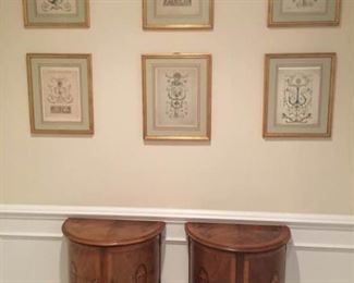 Gorgeous Matching Inlay Side Tables with 6 prints https://ctbids.com/#!/description/share/340889