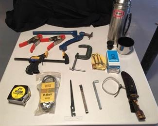 Assortment of Items- Knife, Thermos, Grips, Tape Measure https://ctbids.com/#!/description/share/340912