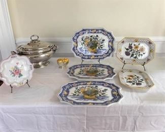 Platters and Serving Dishes from Portugal and France and Small Silver Plate Cup andBeautiful Silver https://ctbids.com/#!/description/share/340945