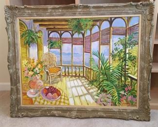 Large Oil Painting on Canvas with Grimaud Signature https://ctbids.com/#!/description/share/340967