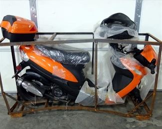 2018 Taotao 50cc Orange Scooter, <1 Mile, Unused, Unassembled, Still In Crate, VIN # L9NTCBAE6J1016288