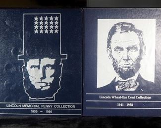 1941-1958 Lincoln Wheat Penny Collection (Missing 2) And 1959-1986 Lincoln Memorial Collection (Missing 1), In Books