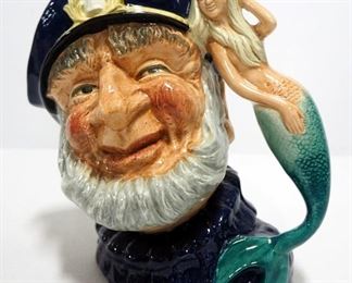 Royal Doulton English Porcelain Toby Jugs Including "Captain Ahab" Numbered D6500 And "Old Salt" Numbered D6551, Both Approx. 7.25" Tall
