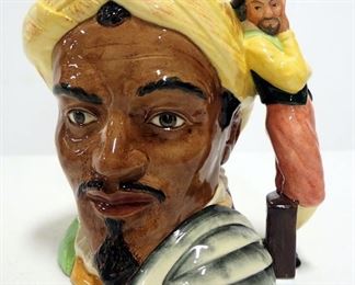 Royal Doulton English Porcelain Toby Jugs Including, "Othello" Numbered D6673 And "The Falconer" Numbered D6533, Both Approx. 7.25" Tall