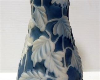 Two Consolidated/Phoenix Glass Vases With Floral Designs, 10.5" And 11.5" Tall