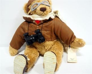 "Ace" Texaco's Flying Pioneer Teddy Bear, Second Edition 1998, by Monkey Island Bears & Friends, Approx 16" Tall
