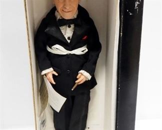 Effanbee George Burns, Legend Series Doll, 16" Tall, On Stand, in Original Box