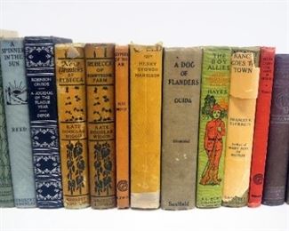 Collection Of Novels, Various Titles And Authors, Includes Robinson Crusoe By Defoe, Rebecca Of Sunnybrook Farm By Kate Wiggin And More, Qty 7