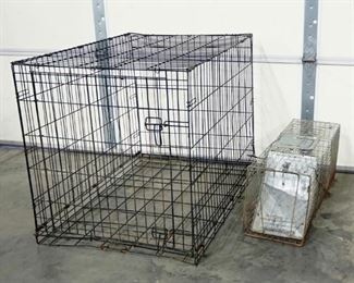 Two Animal Cages, 30" Tall x 28" Wide x 42" Long, And 12.5" Tall x 10.5" Wide x 32" Long