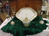 GORGEOUS LG. HAVILAND LIMOGES
PLATTER, PR. OF VERY NICE CANDLEABRAS