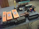 All train items this pic are Lionel. Other items incl. a 1930's Mickey Mouse when he looked like a rat, a KILLER German sewing machine, a super unmarked sewing machine
& a wonderful pr. of Kissing celluloid dolls.