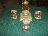 Pickle Caster, Elephant Bookends, KILLER Ink Well, Good Ink well, Varigated brass box