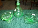 3 of 29 pcs. of vaseline glass