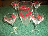 Rooster Martini set. Rooster plates in separate pic.