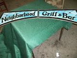 Stained glass Neighborhood Grill & Bar sign. Perfect for the people w/in house bar. Or...u could sell it to ur neighborhood bar.