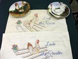 Kitchen, Cabin, or for people who like chickens. The
chicken plates would have a home, but the pillow cases are a hoot (and probably a fact).