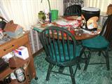 BREAKFAST TABLE/CHAIRS, ROLL AWAY CAR FOR STORAGE