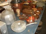 COPPER PCS. + LG. TEA KETTLE+ HAMMERED ALUMINUM PC.