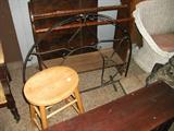 SADDLE SEAT STOOL, + FIRE SCRENE + HEAVY DUTY QUILT OR BLANKET RACK