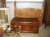 luggage rack, cedar chest w/tray, Waterfall bed