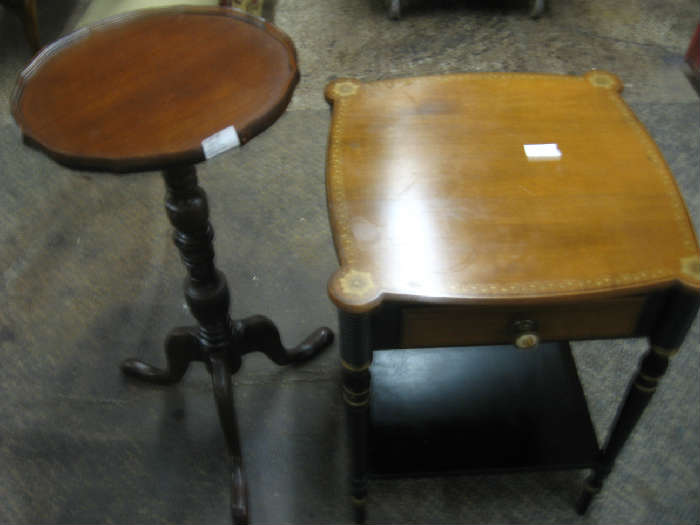 Mahogany torchere + super nice table