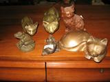 a bunch of cats & a frog doorstop