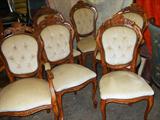 set/6 french chairs/2 arms