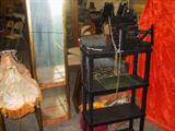 lighted curio, 1958 child's swing, shelf unit