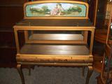 gorgeous hand decorated gplden oak (c.1890-1910) buffet w/decorative back.