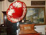 Columbia Gramaphone with original horn repainted. It plays BEAUTIFULLY!!