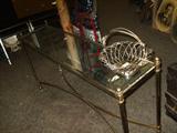 GLASS TOP FLORIDA TABLE PLUS GODINGER BASKET