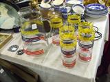 PITCHER & 6 GLASSES IN THE "RINGS" PATTERN