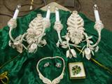 sUPER DOUBLE SCOUNCES, FILAGREE CHOKER MARKED CSA, SUPER WEISS BROOCH, VENDOME EARRINGS