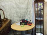 BREAKFAST TABLE, FLAT WALL LIGHTED DISPLAY/CHINA CABINET