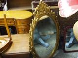 SUPER FRENCH MIRROR HANGS OVER SATINWOOD VANITY DRESSER
