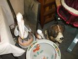 concrete pelicans on wharf pilings, interior view of fish bowl planter