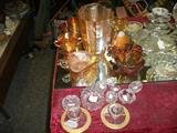 cambridge candle sticks & other good glass