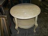 MARBLE TOP FRENCH PROVENCIAL TABLE