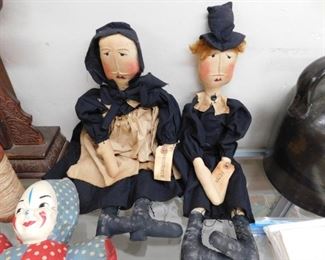 Peter and Prudence Handmade Quaker/Pilgrim Cloth Dolls
