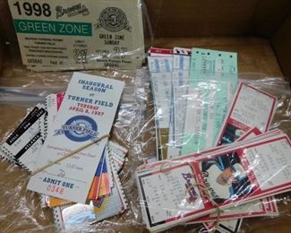 1980's and 1990's Atlanta Braves Baseball Ticket Stubs 
