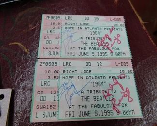 1995 " A Tribute to the Beatles" Autographed Ticket Stubs