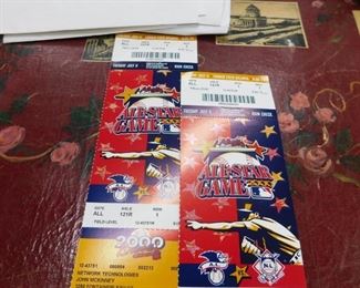 2000 All Star Game Baseball Ticket Stubs