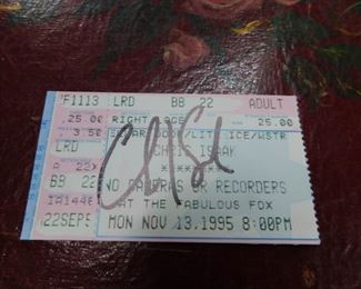 1995 Chris Isaak Autographed Ticket Stubs