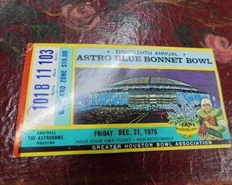 1976 Astro Blue Bonnet Bowl Ticket Stub