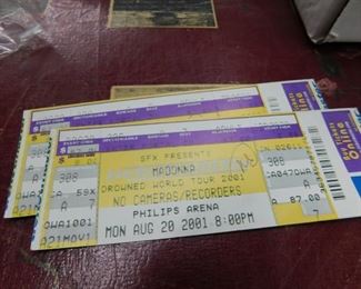 2001 Madonna Ticket Stubs