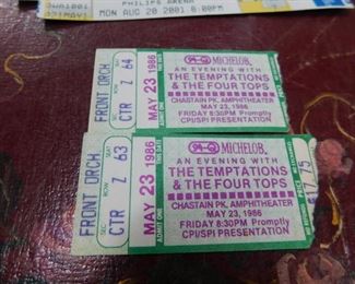 1986 Temptations & The Four Tops Ticket Stubs