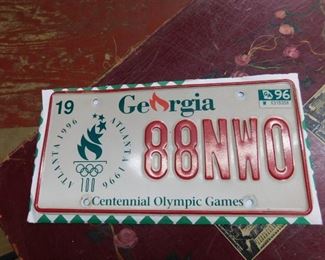 1996 Georgia Olympic License Plate